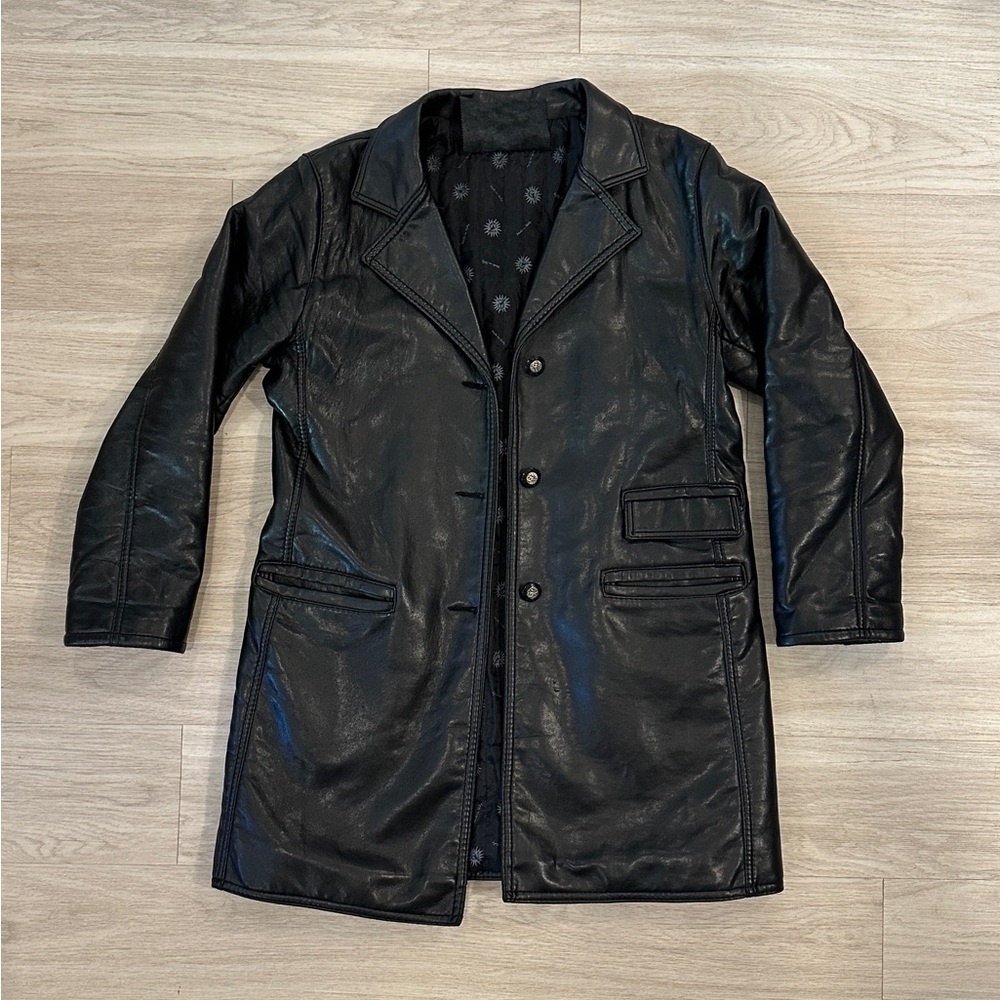 Woman’s Black Leather Coat